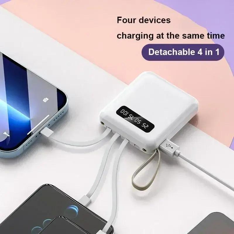 Batterie Externe 20 000mAh – Recharge Rapide avec Câble Intégré pour Tous Vos Appareils