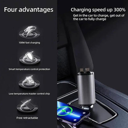 Retractable Car Charger – Compact & Fast Charging for Your Devices