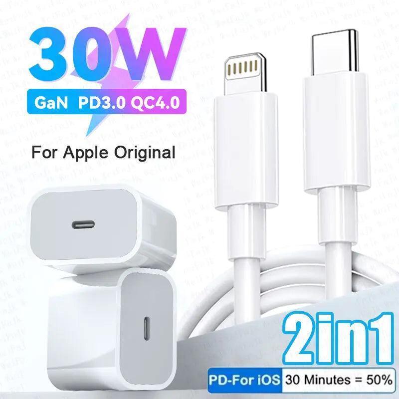 Original 30W PD Charger Adapter – Compatible with All Apple Devices for Fast and Safe Charging