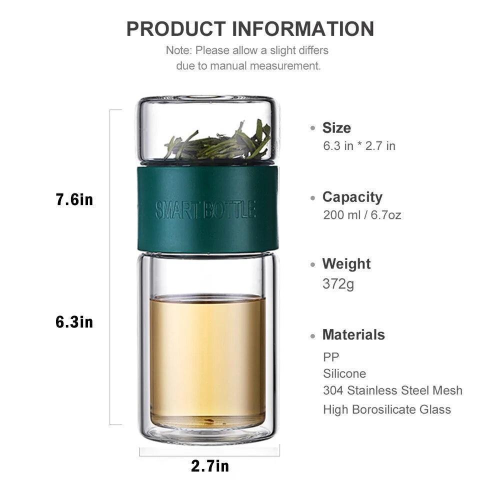 Bouteille Infuseur de Thé en Verre – Élégante, Portable et Pratique pour une Infusion Parfaite