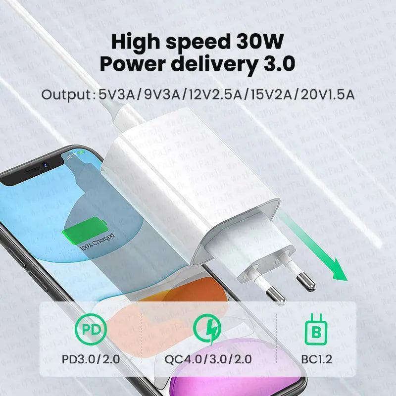 Adaptateur Chargeur 30W PD Original – Compatible avec Tous les Appareils Apple pour une Charge Rapide et Sécurisée