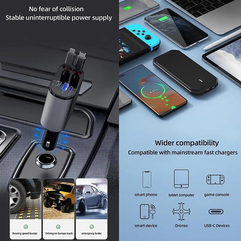 Retractable Car Charger – Compact & Fast Charging for Your Devices