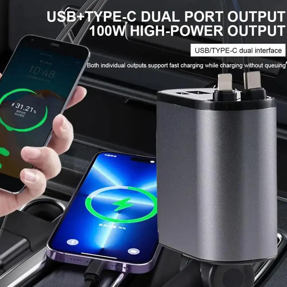 Retractable Car Charger – Compact & Fast Charging for Your Devices