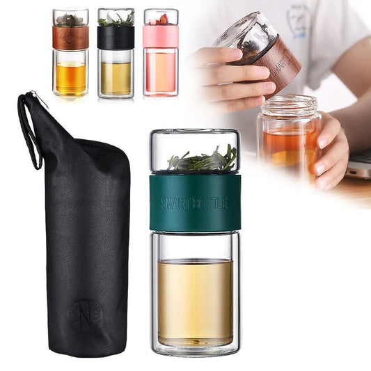 Glass Tea Infuser Bottle – Stylish, Portable and Convenient for Perfect Brewing