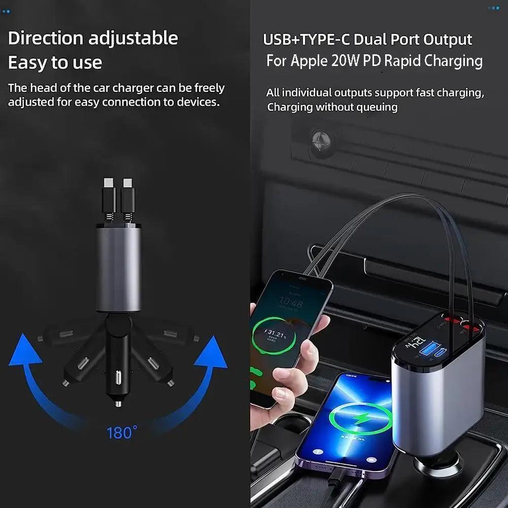 Retractable Car Charger – Compact & Fast Charging for Your Devices